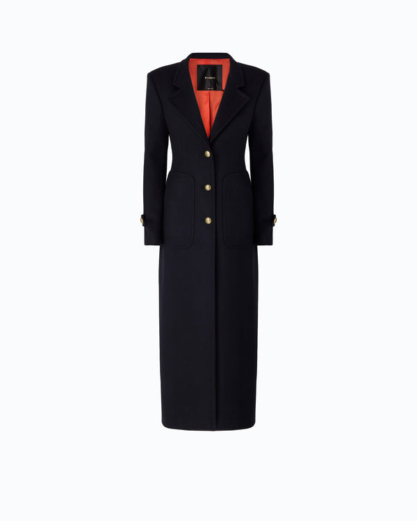 Long coat in wool-blend cloth