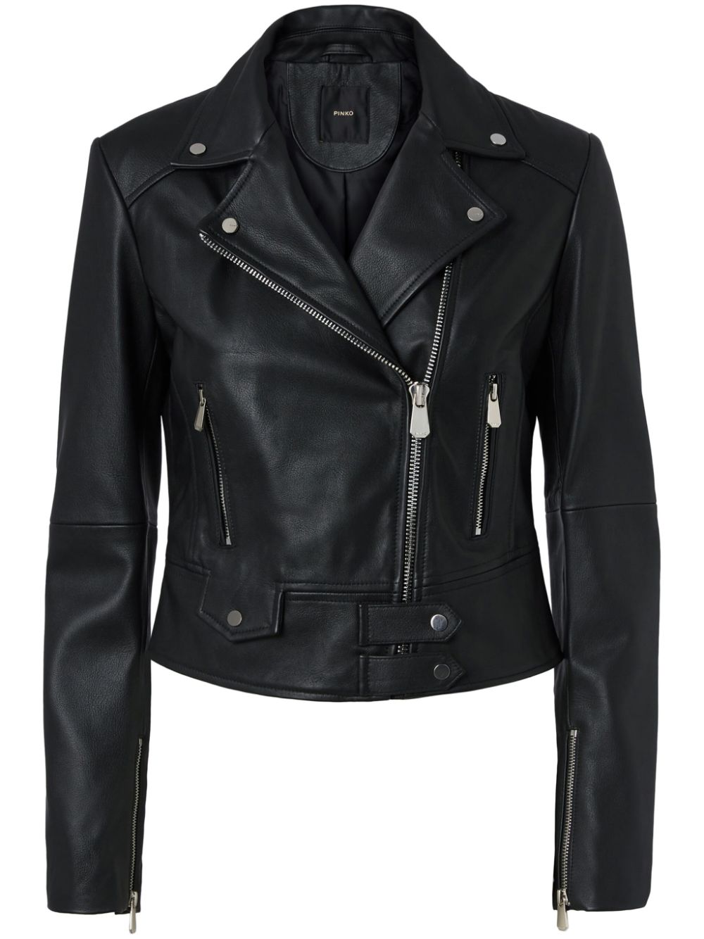 Cropped biker jacket - Black