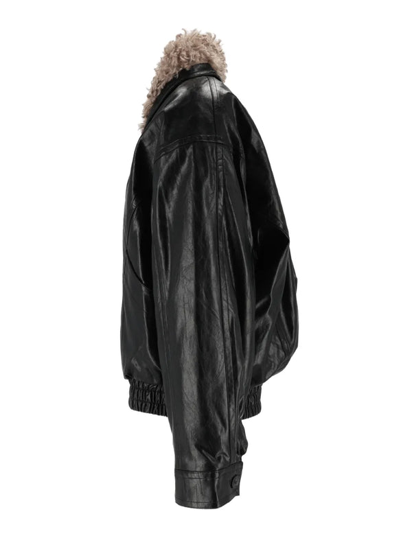Eleh Veste Oversize à Empiècements Et Col En Peau Lainée