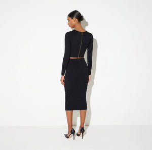 Knit top with snake pattern
