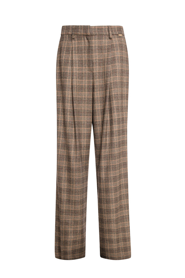 Palazzo pant wide fit made in Prince of Wales fabric