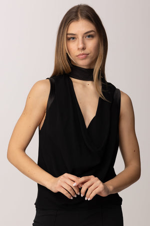 Elisabetta Franchi Top Smanicato In Georgette Di Viscosa