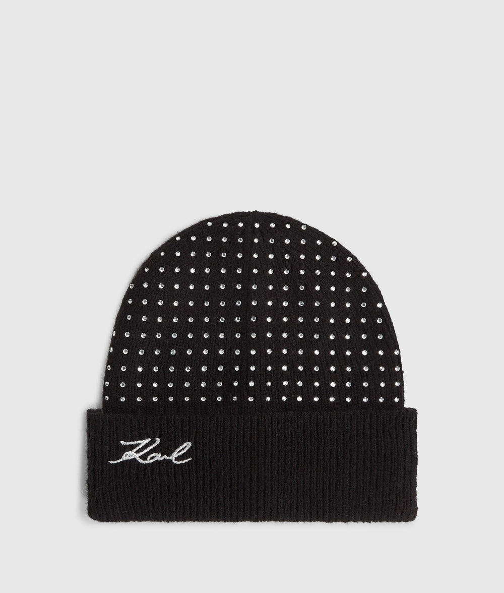 K/Signature rhinestone beanie
