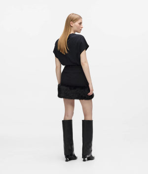 Faux-fur mini skirt