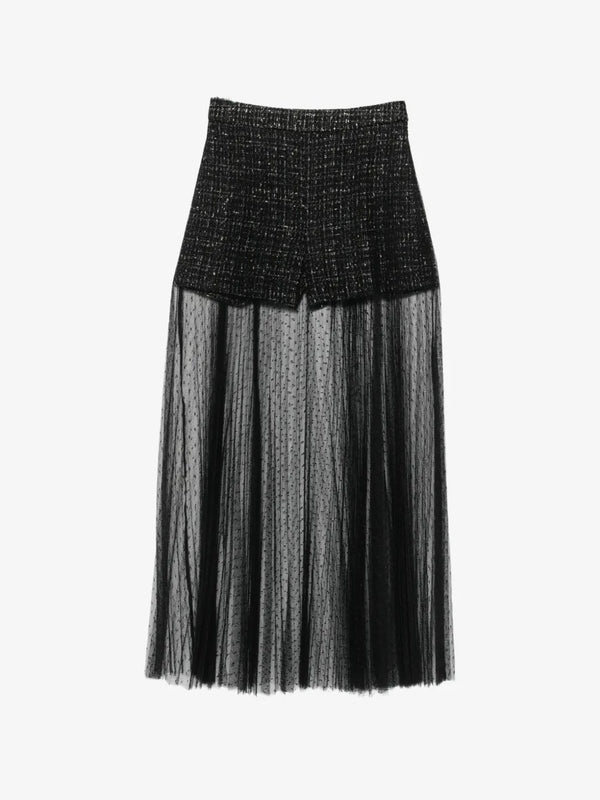 TWINSET Short Tweed à Superposition En Tulle | Noir | FARFETCH PH