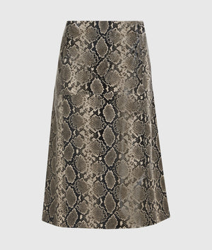 Faux-python midi skirt