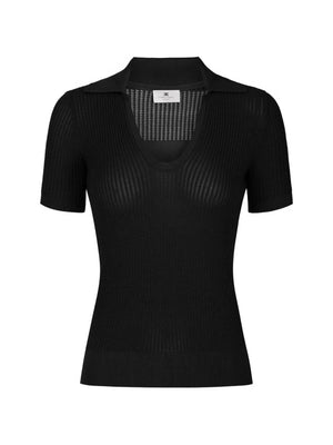 Elisabetta Franchi logo-print short-sleeve polo top