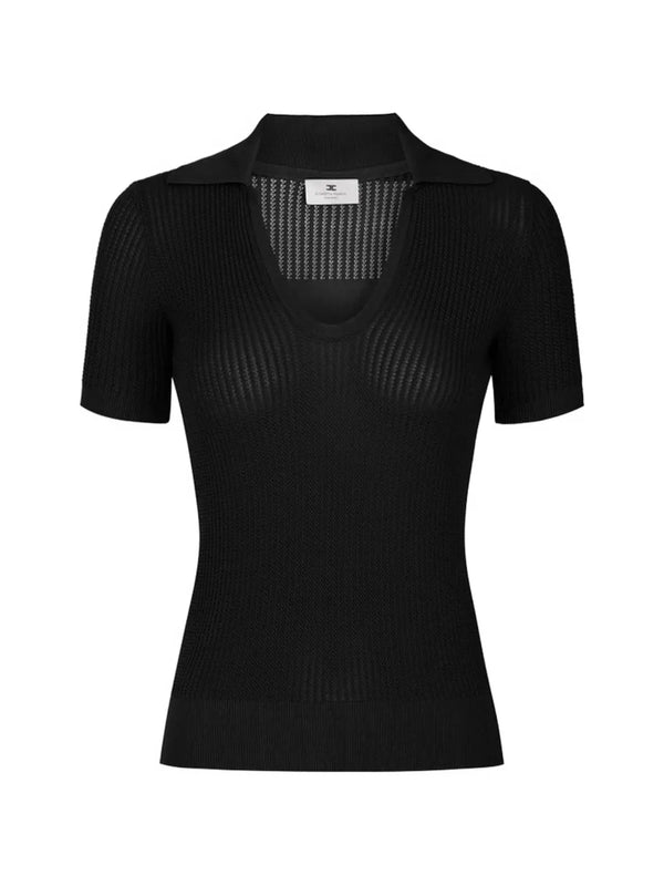 Elisabetta Franchi logo-print short-sleeve polo top