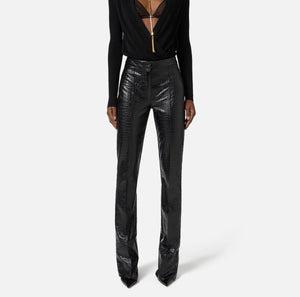 Elisabetta Franchi Black Trousers with Crocodile Print