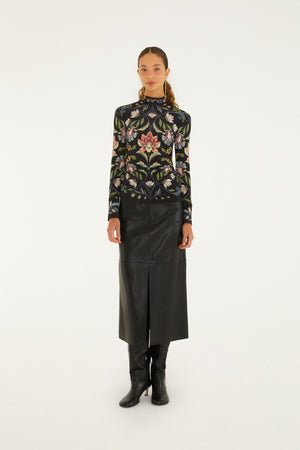 natalia long sleeve jersey blouse