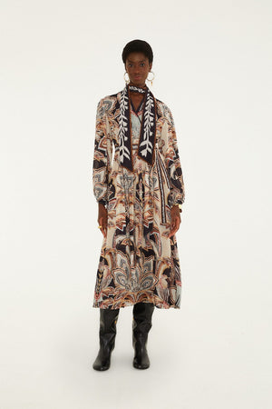 tapestry dream long sleeve midi dress