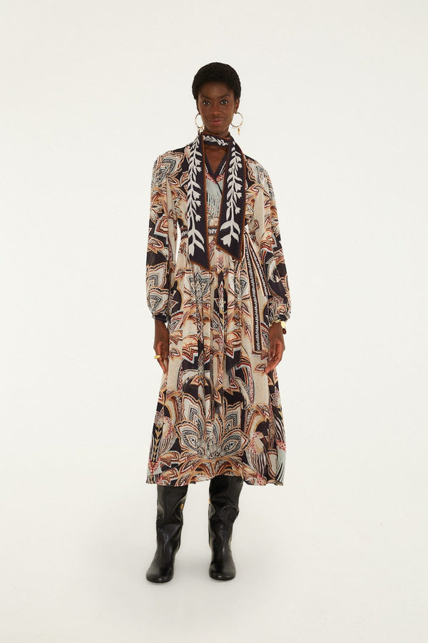 tapestry dream long sleeve midi dress