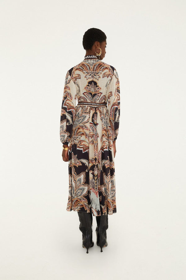 tapestry dream long sleeve midi dress