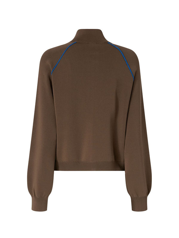 Pinko Zip-Up High-Neck Jumper
