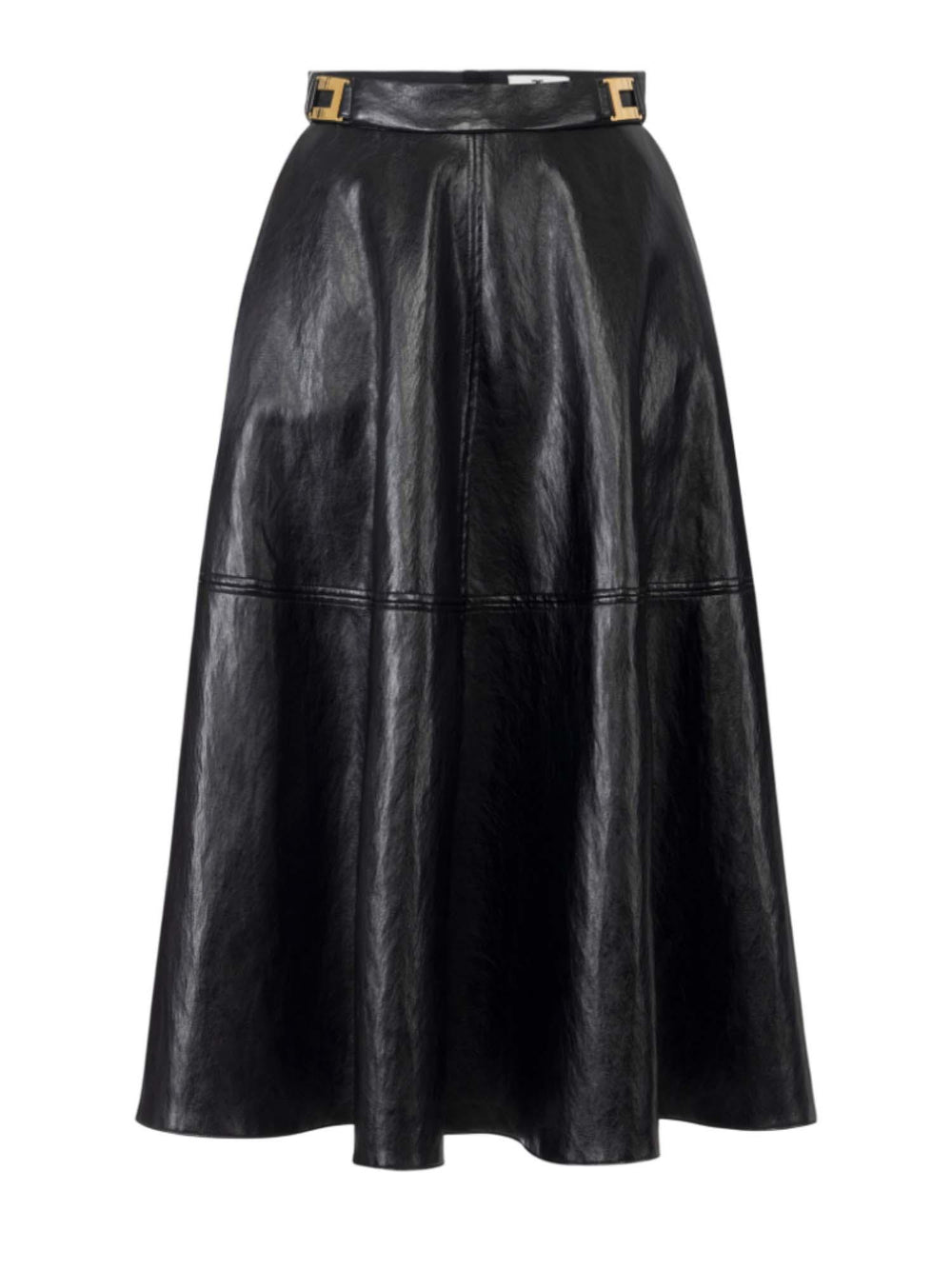 Elisabetta Franchi Γυναικεία Φούστα Crackled Leather-Effect Skirt GO13656E2