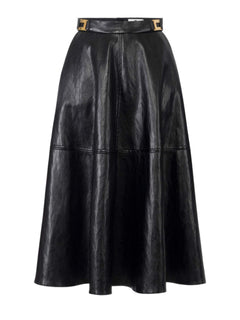 Elisabetta Franchi Γυναικεία Φούστα Crackled Leather-Effect Skirt GO13656E2