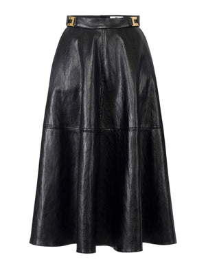 Elisabetta Franchi Γυναικεία Φούστα Crackled Leather-Effect Skirt GO13656E2
