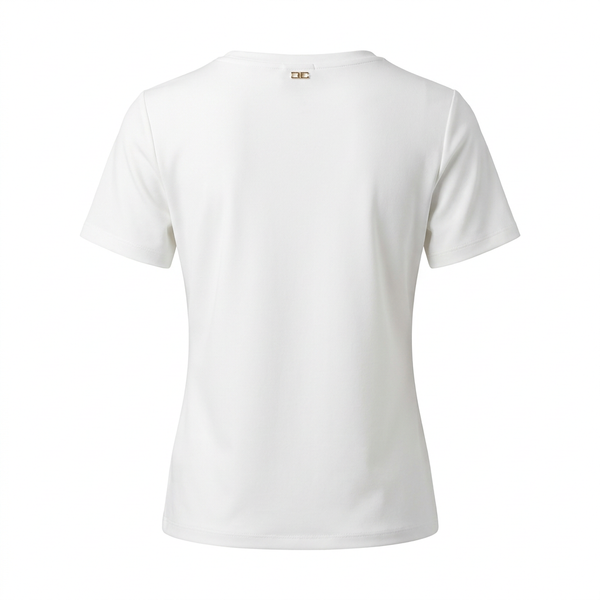 FRACOMINA  WHITE T-SHIRT WITH PATTERN