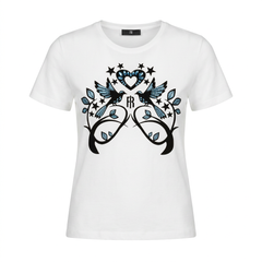 FRACOMINA  WHITE T-SHIRT WITH PATTERN