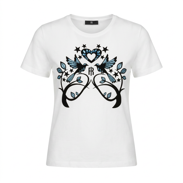 FRACOMINA  WHITE T-SHIRT WITH PATTERN