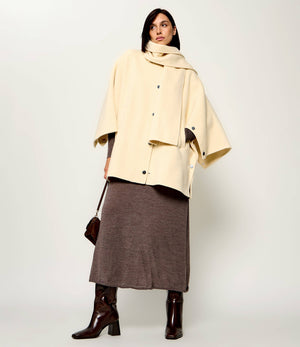 Woolen coat + scarf Ciclamino