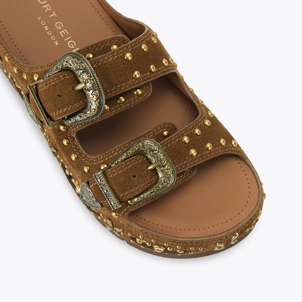 Western Buckle Platform Sandal