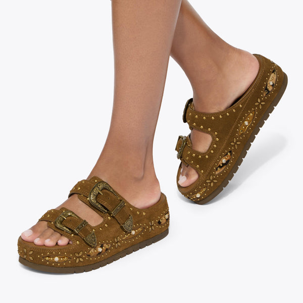 Western Buckle Platform Sandal