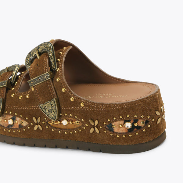 Western Buckle Platform Sandal